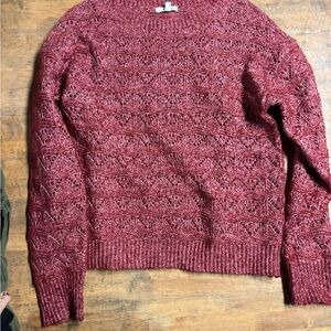 Maurices Textured Burgundy Crewneck Sweater